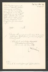 k.k. naturhistorisches Hofmuseum, Intendanzakten 1885-1896 (Hauer), Aktenzahl Z.353/1889, Seite 1